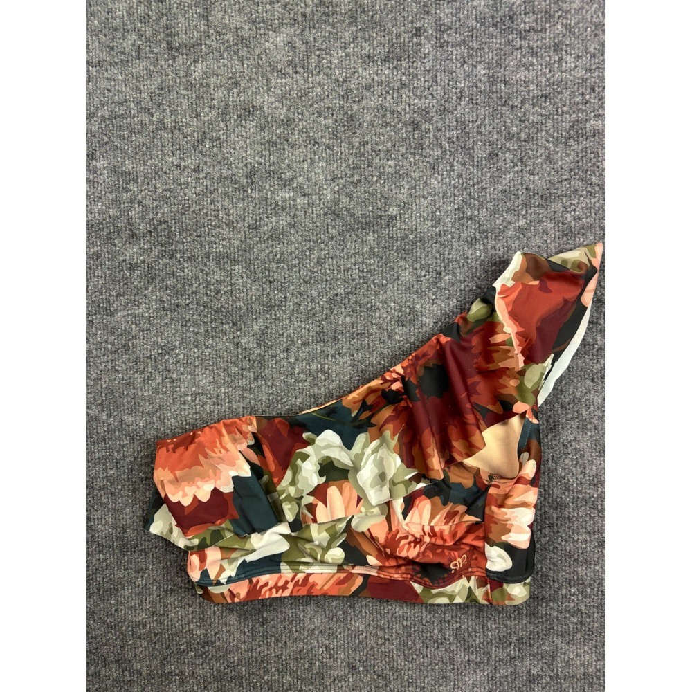 Albion‎ Albion Fit "Icon Wave" One Shoulder Top Womens S Floral Ruffle